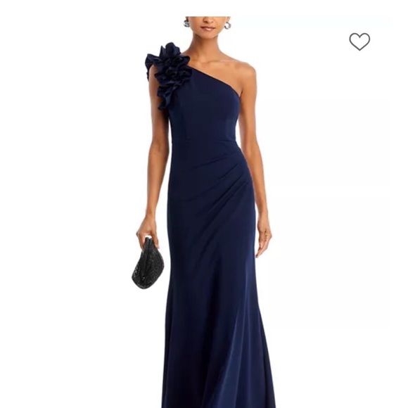 Aqua Dresses & Skirts - Aqua Navy One-Shoulder Ruffle Dress